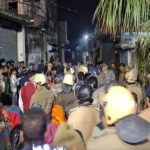 क्षेत्र में तनाव की स्थिती को देखते हुए भारी पुलिस बल किया तैनात